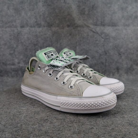 Converse Shoes Womens 8 Sneakers Chuck Taylor All Star Double Tongue Canvas Grey - Picture 1 of 16
